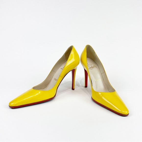 Christian Louboutin So Kate Bright Yellow Patent Leather Pumps Size 35 EU - Picture 2 of 6
